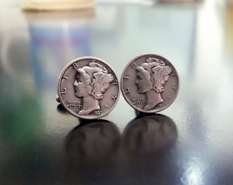 Clufflinks mercury dimes for Weddings or any formal event.