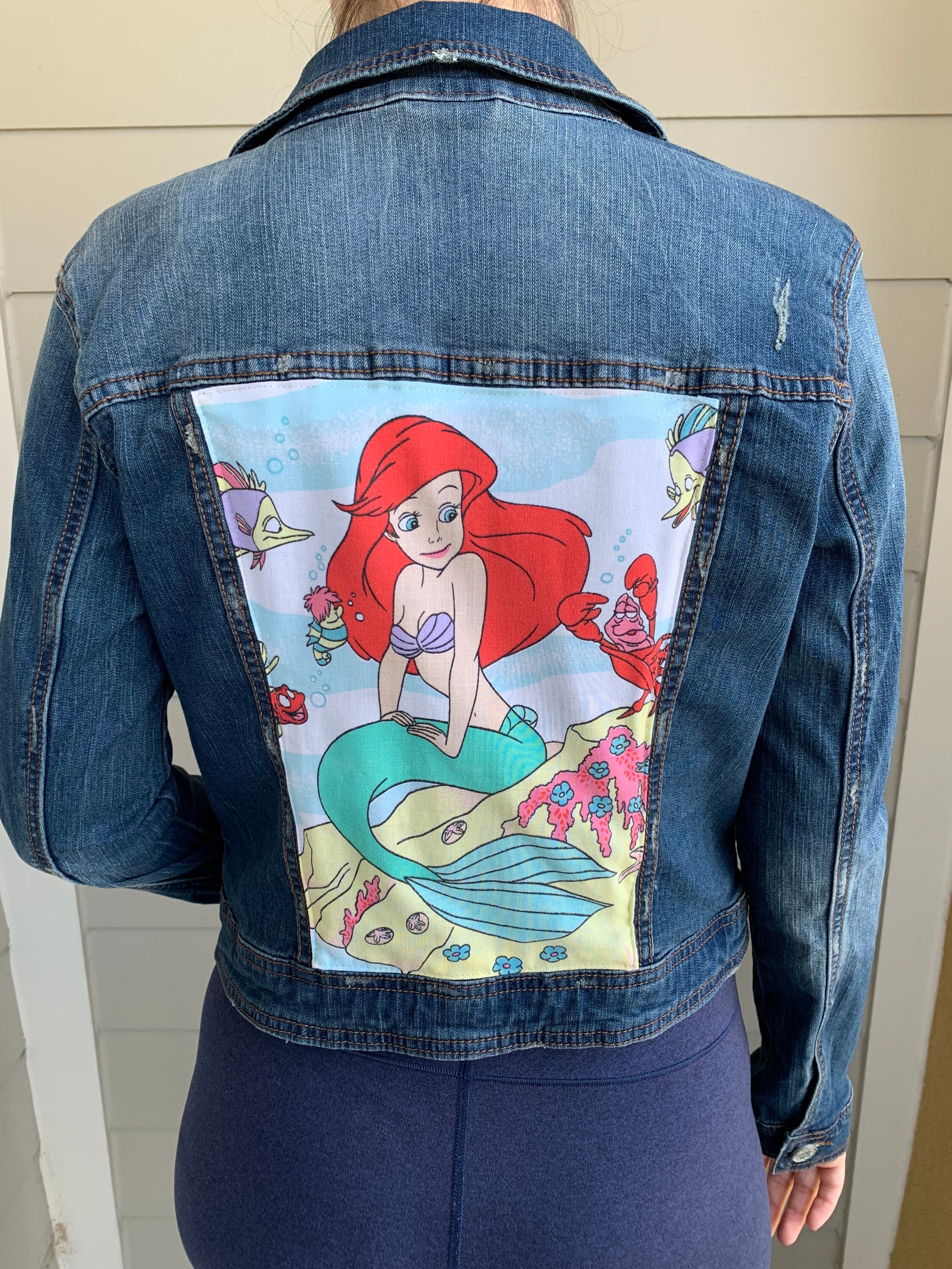 Little Mermaid Upcycled Denim Jacket | Etsy