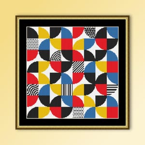 Geometric Abstraction Cross Stitch Pattern Instant Download