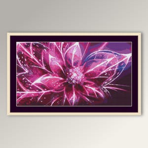 LAATSTE! - Afdrukbaar bloemen fractal kruissteekpatroon, abstracte bloemenkaart instant digitale download (171)