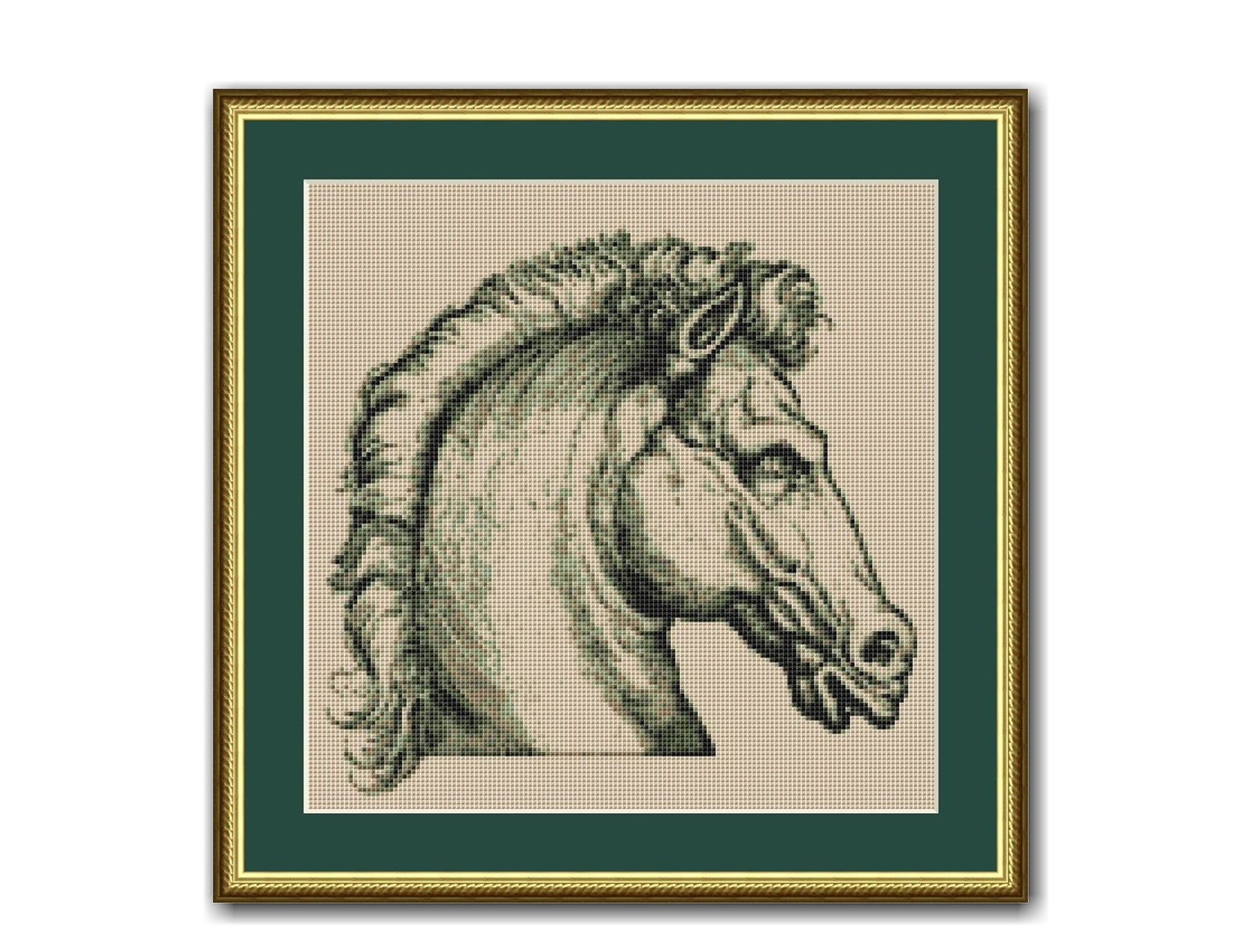 HORSE HEAD Cross Stitch Pattern Instant Download Sebald Beham Etsy