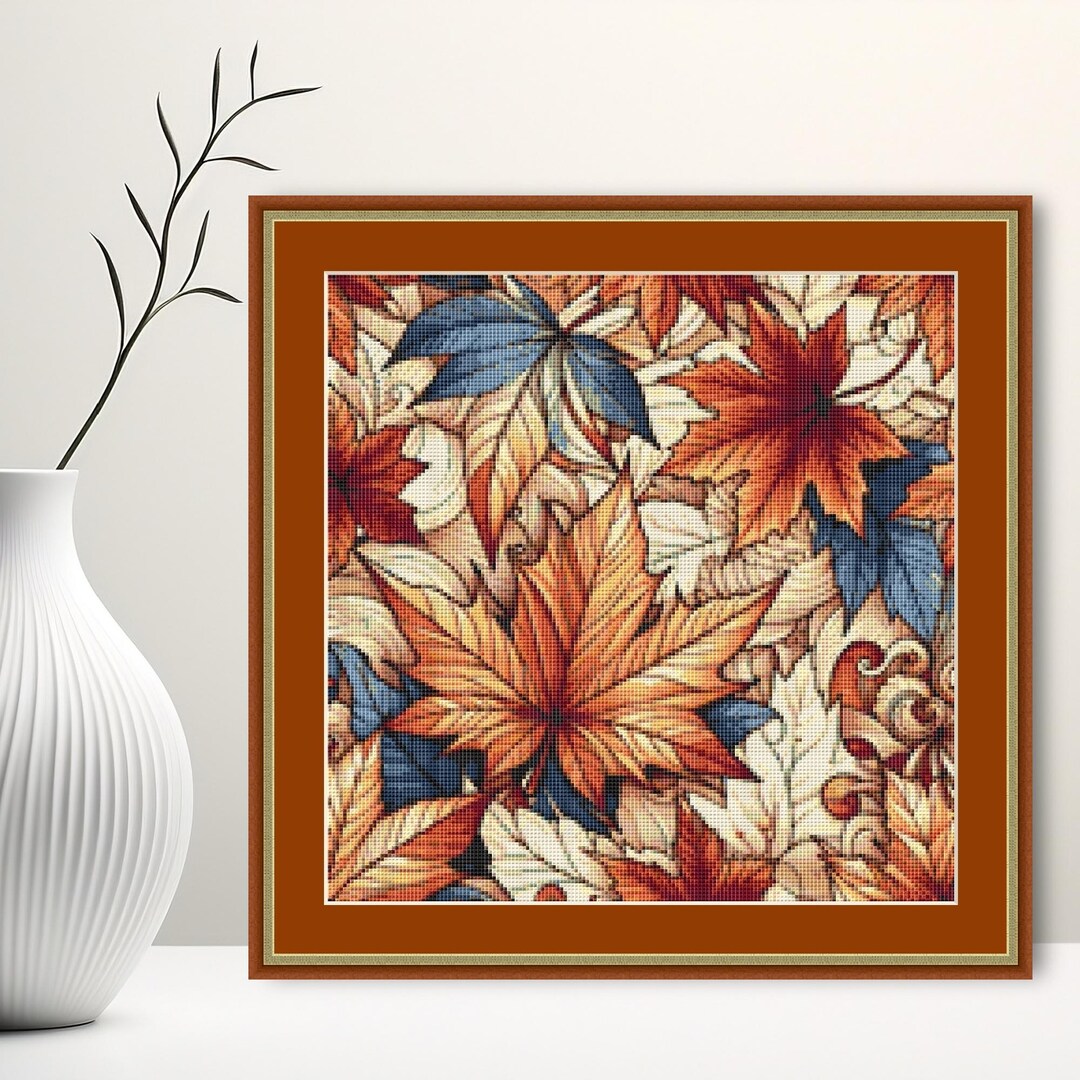Autumn Leaves Cross Stitch Pattern, Instant Digital Download, Printable ...