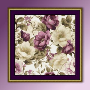 LAATSTE! - Bloemen kruissteekpatroon, directe digitale download Botanische ColourBurst 18 bloemenkaart (489)
