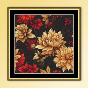 LAATSTE! - Bloemenpatroon met kruissteek, directe digitale download botanische ColourBurst 17 bloemenkaart (486)