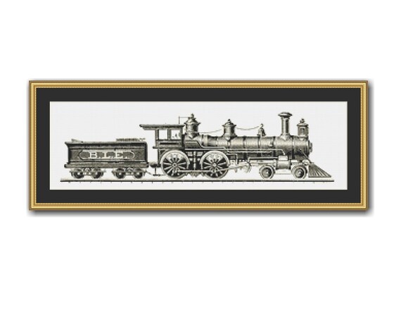 Vintage Steam Locomotive Cross Stitch Pattern Instant Download Etsy