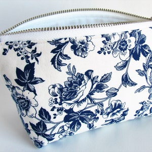 Small Makeup Bag, Floral Zipper Pouch, Small Cosmetic Bag, Floral Makeup Bag