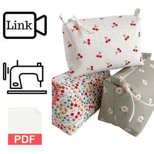 Small Makeup Bag Pattern PDF//Boxy Bag Pattern//Small Pouch Pattern//Sewing Bag Pattern