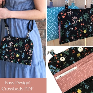 Quilted Crossbody Bag Pattern//PDF Sewing Pattern//Sewing Bag Pattern