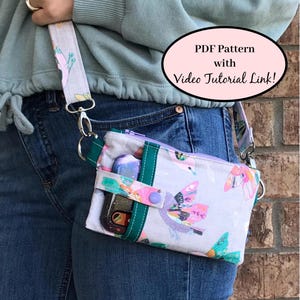 Patrones de costura para bolsos // Patrón de bolso en PDF, Patrón de bolso bandolera // Cartera // Estuche para teléfono // Bolso de mano