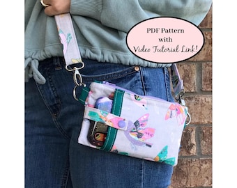 Sewing Patterns Bags//PDF Bag Pattern, Crossbody Bag Pattern//Wallet//Phone Pouch//Wristlet