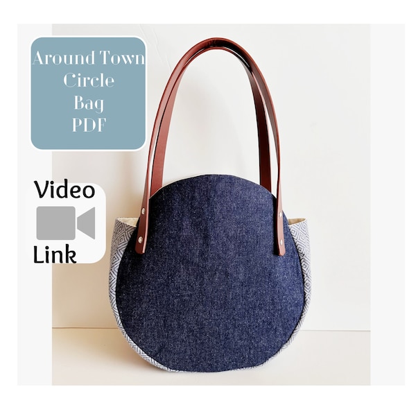 Circle Bag Pattern PDF//Circle Purse Pattern//Minimalist Bag Pattern//Easy Beginner Bag Pattern//Sewing Pattern//Tote Bag Pattern