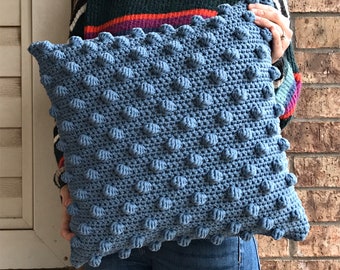 CROCHET PATTERN//Beginner Crochet Pattern//Crochet Pillow Pattern//Bobble Stitch 18”x18”