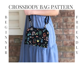 Quilted Crossbody Bag Sewing Pattern PDF | Zipper Purse & Wallet Bag Tutorial | Everyday Handbag DIY | Beginner Friendly Sewing Pattern