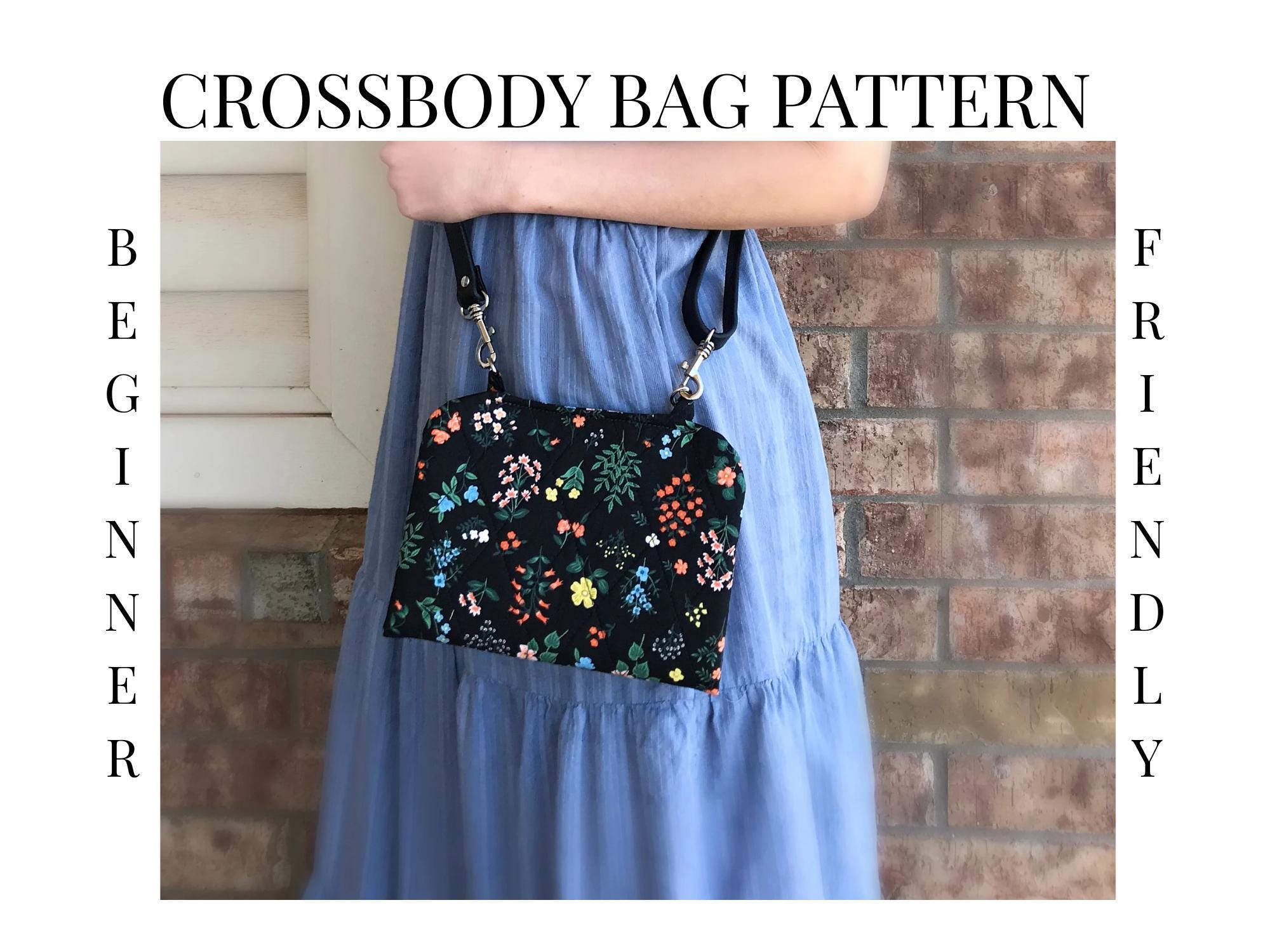 Quilted Crossbody Bag Sewing Pattern PDF | Zipper Purse & Wallet Bag ...