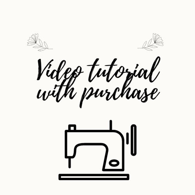 May include: Black and white illustration of a sewing machine with the text "Video tutorial with purchase" above it.