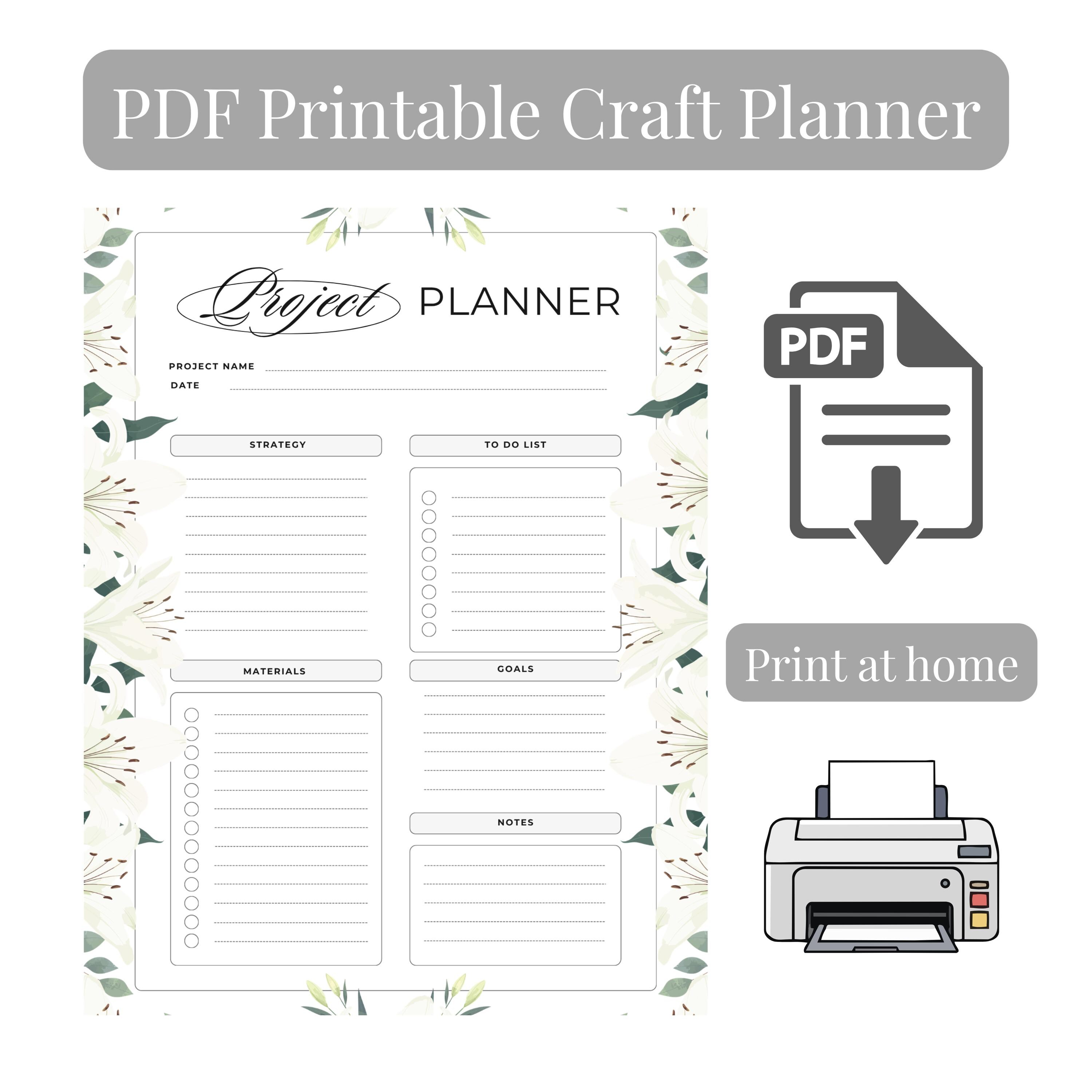 Sewing Planner, Printable PDF & Digital Planner, Craft Planner, Planner ...