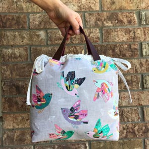 Wzór na małą torbę projektową//torbę do robienia na drutach//wzór na torbę rzemieślniczą