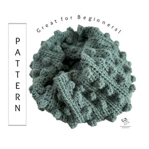 Bobble Stitch Crochet Scarf Pattern: Easy Beginner Chunky Design (PDF Pattern)
