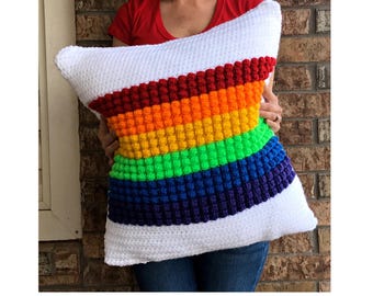 Large Pillow Crochet Pattern//Rainbow Pillow Pattern//Crochet Pillow Pattern//Crochet Pattern//Large Crochet Pillow Pattern//Rainbow Gift