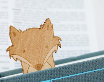 Fox Bookmark Wooden Engraved Cute Funny Book Geek Personalised Customised Woodland Bookworm