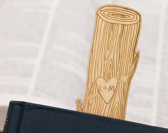 Personalised Wooden Bookmark - Tree Carving 5th Anniversary Gift