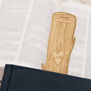 Personalised Wooden Bookmark - Tree Carving 5th Anniversary Gift