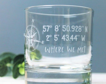 Coordinate Whisky Glass Tumbler Perfect Wedding Gift