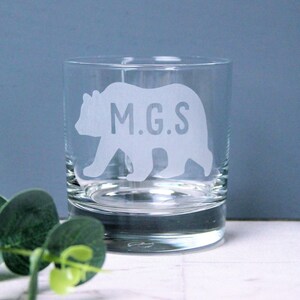 Personalised Groomsmen Gift - Bear Whisky Glass Tumbler