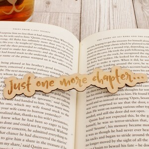Book Lover Gift Funny Wooden Bookmark Just One More Chapter image 2