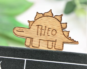 Dinosaur Personalised Bookmark - Stegosaurus Book Lover