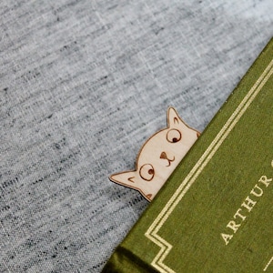 Wooden Cat Bookmark Personalised Engraved Book Lover Literary Gift Bookish Birthday image 4