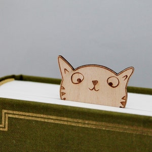 Wooden Cat Bookmark Personalised Engraved Book Lover Literary Gift Bookish Birthday image 3