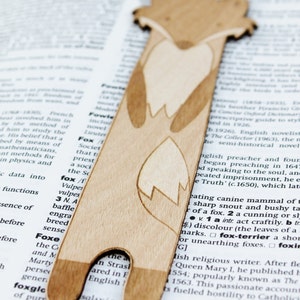Fox Bookmark Wooden Engraved Cute Funny Book Geek Personalised Customised Woodland Bookworm image 4