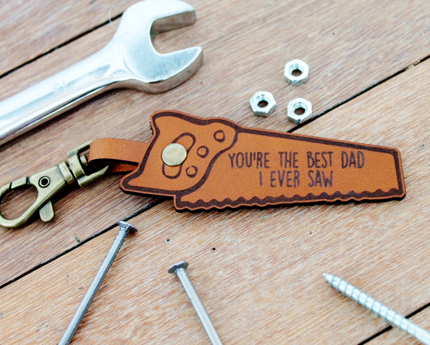 Funny Dad Keyring Leather Keyring Dad Gift for Man Cave Etsy