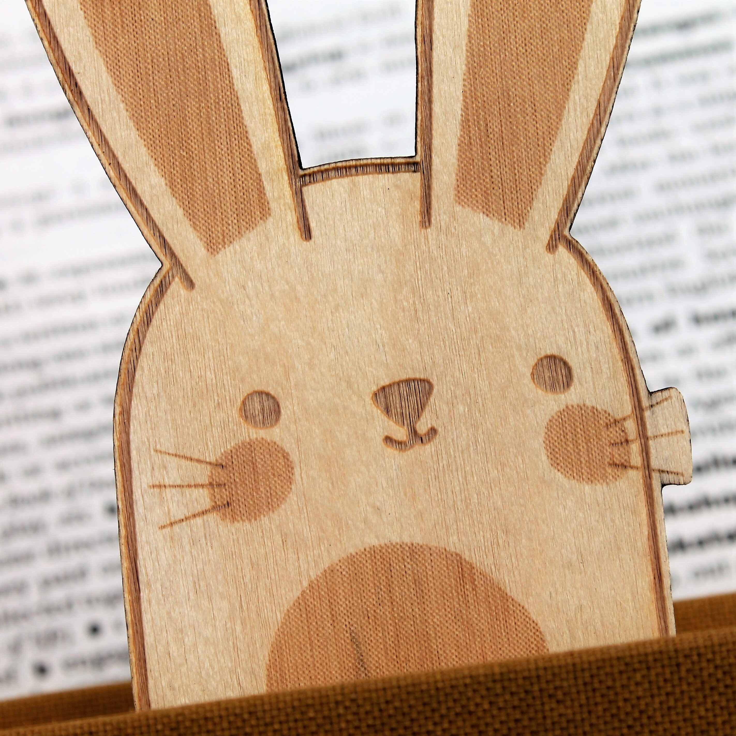 Wooden Bunny Rabbit Bookmark Engraved Personalised Book Lover Gift for ...