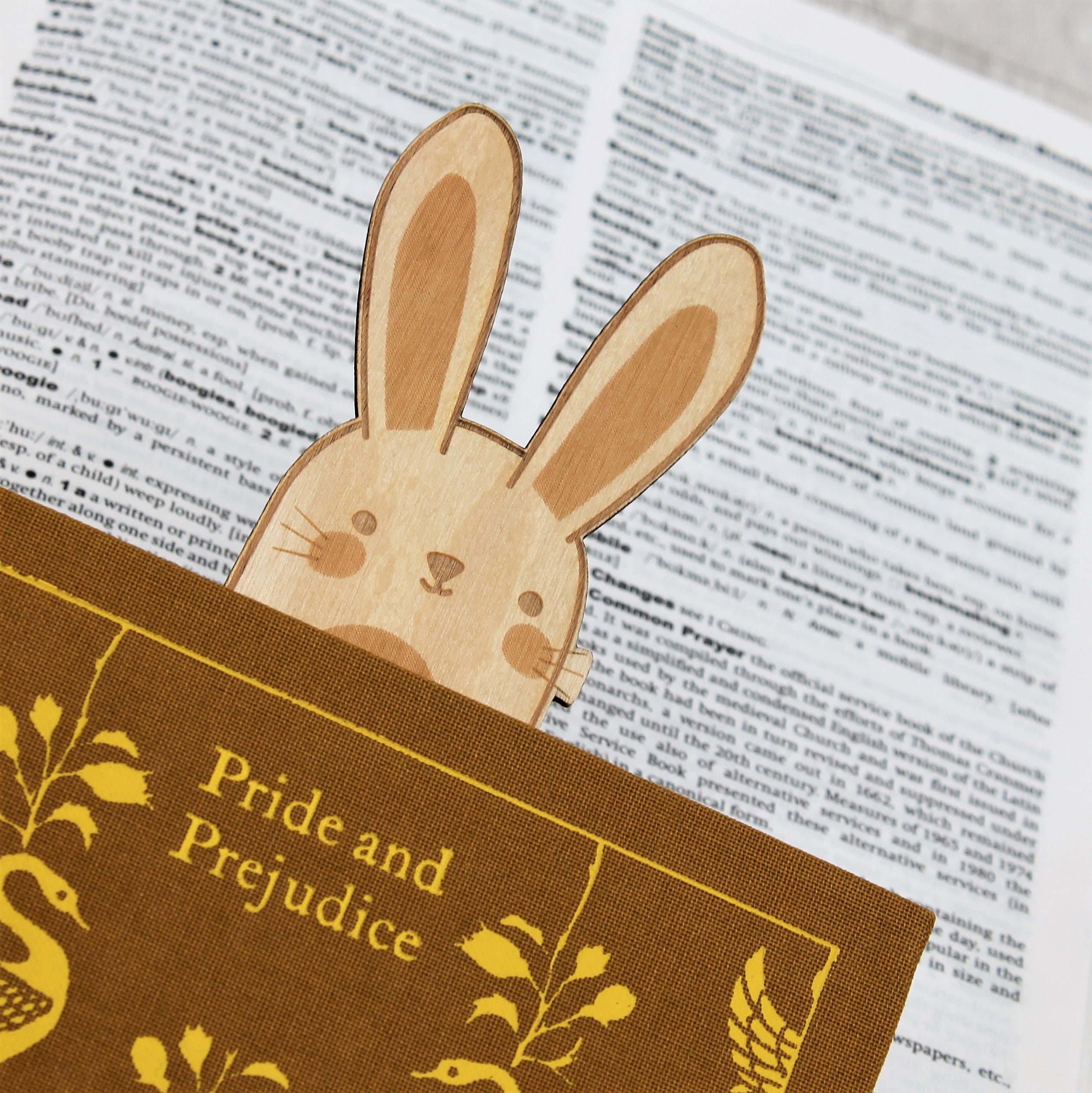 Wooden Bunny Rabbit Bookmark Engraved Personalised Book Lover Gift for ...