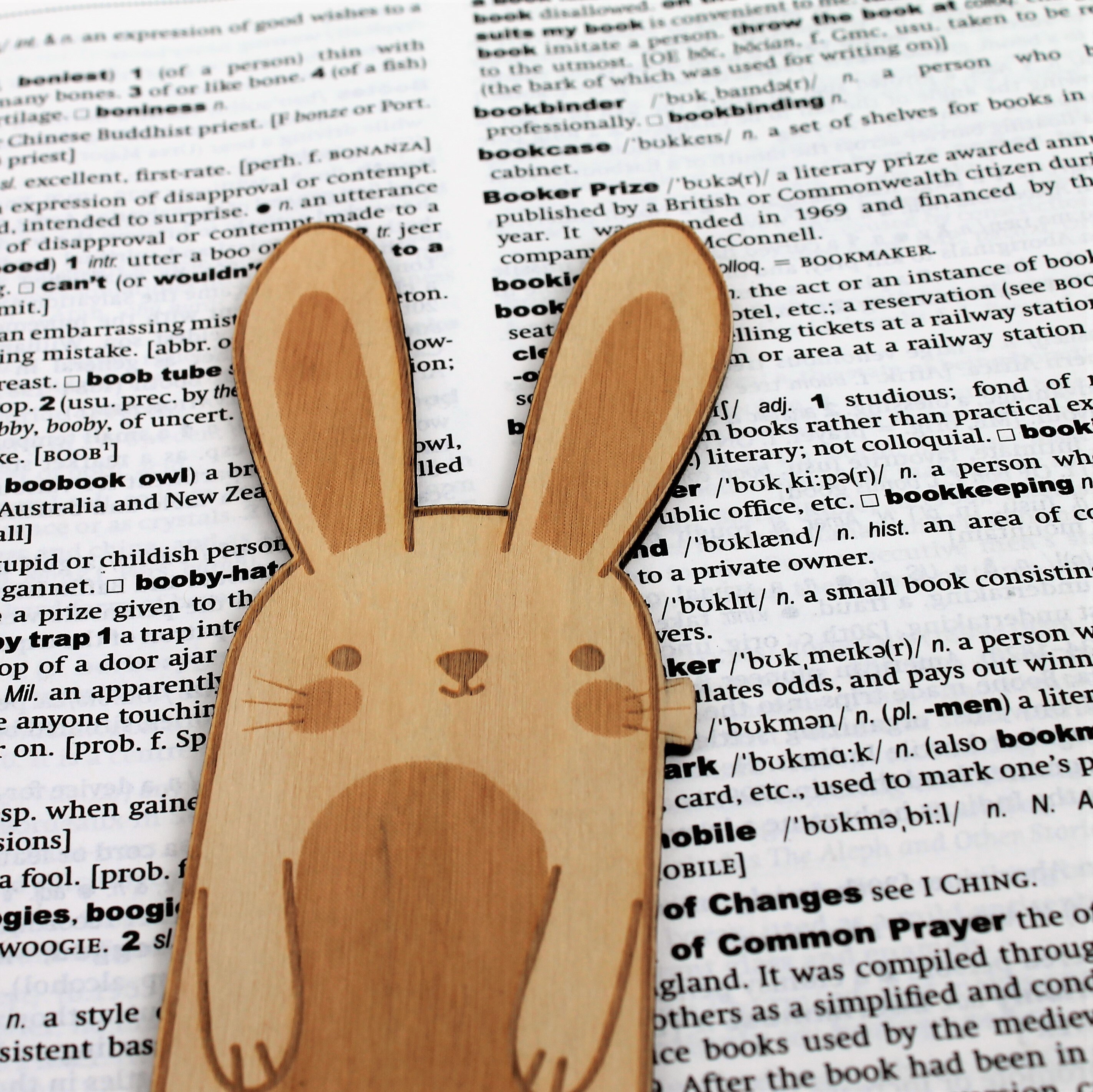 Wooden Bunny Rabbit Bookmark Engraved Personalised Book Lover Gift for ...