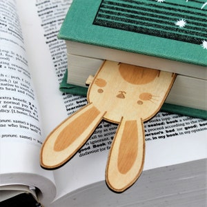 Wooden Bunny Rabbit Bookmark Engraved Personalised Book Lover Gift for ...