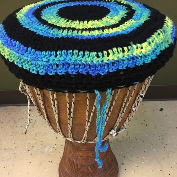 Crochet African djembe drum hat cover