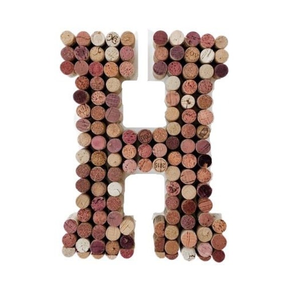 Wine Cork Letter H Corkboard Letters A B C D E F G H Etsy