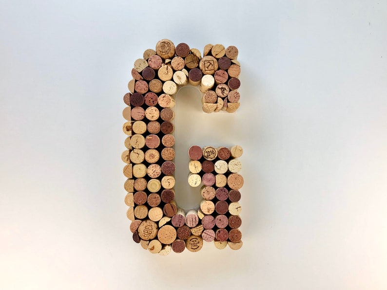 Wine Cork Letter G Wine Cork Monogram Large Cork Letter Etsy