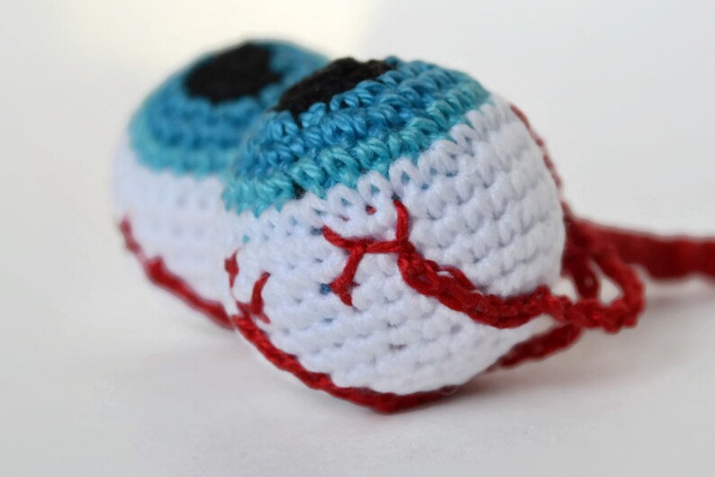 Crochet eyeballs handmade Blue Eyeball Crochet Keychain Etsy