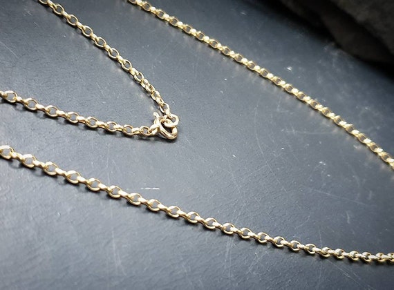 Vintage 9ct GOLD BELCHER CHAIN Necklace - 24" Lon… - image 4