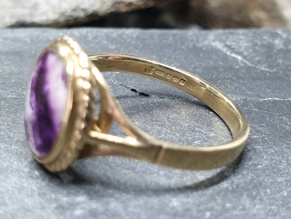 9ct Gold BLUE JOHN RING with Celtic Scroll - Size… - image 3