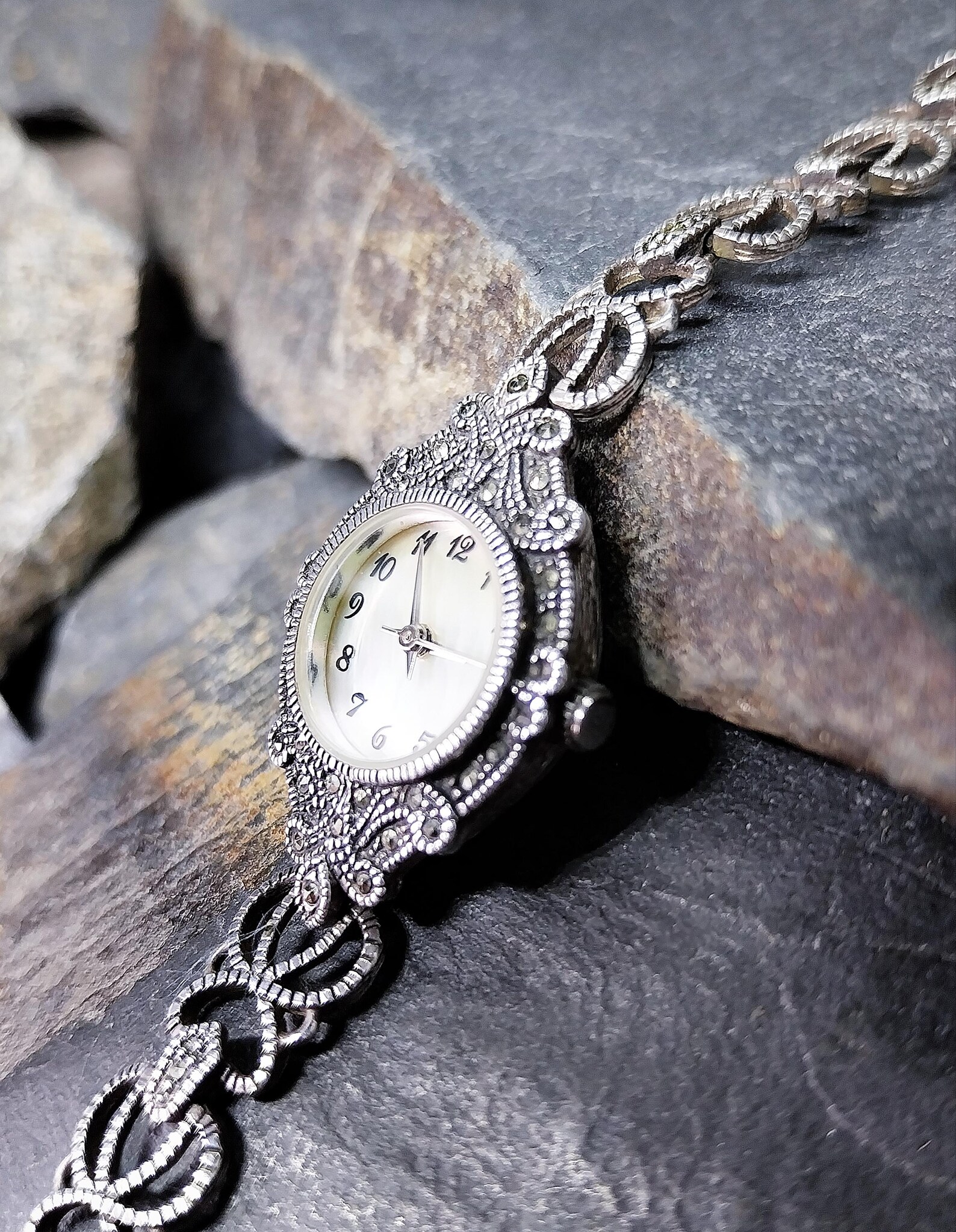 Vintage Sterling Silver Watch Art Deco Style 18cm 20 1g Etsy