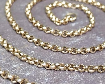 Vintage 9ct GOLD BELCHER Chain Necklace, 23" Long  Hallmarked - 6.8g