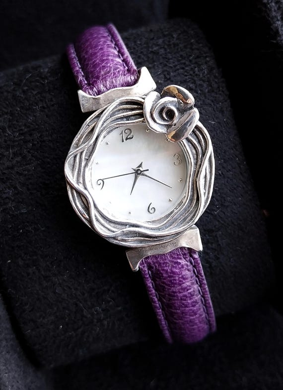 注文割引 WATCH Silver Sterling Vintage Purple Art - Strap Leather アクセサリー