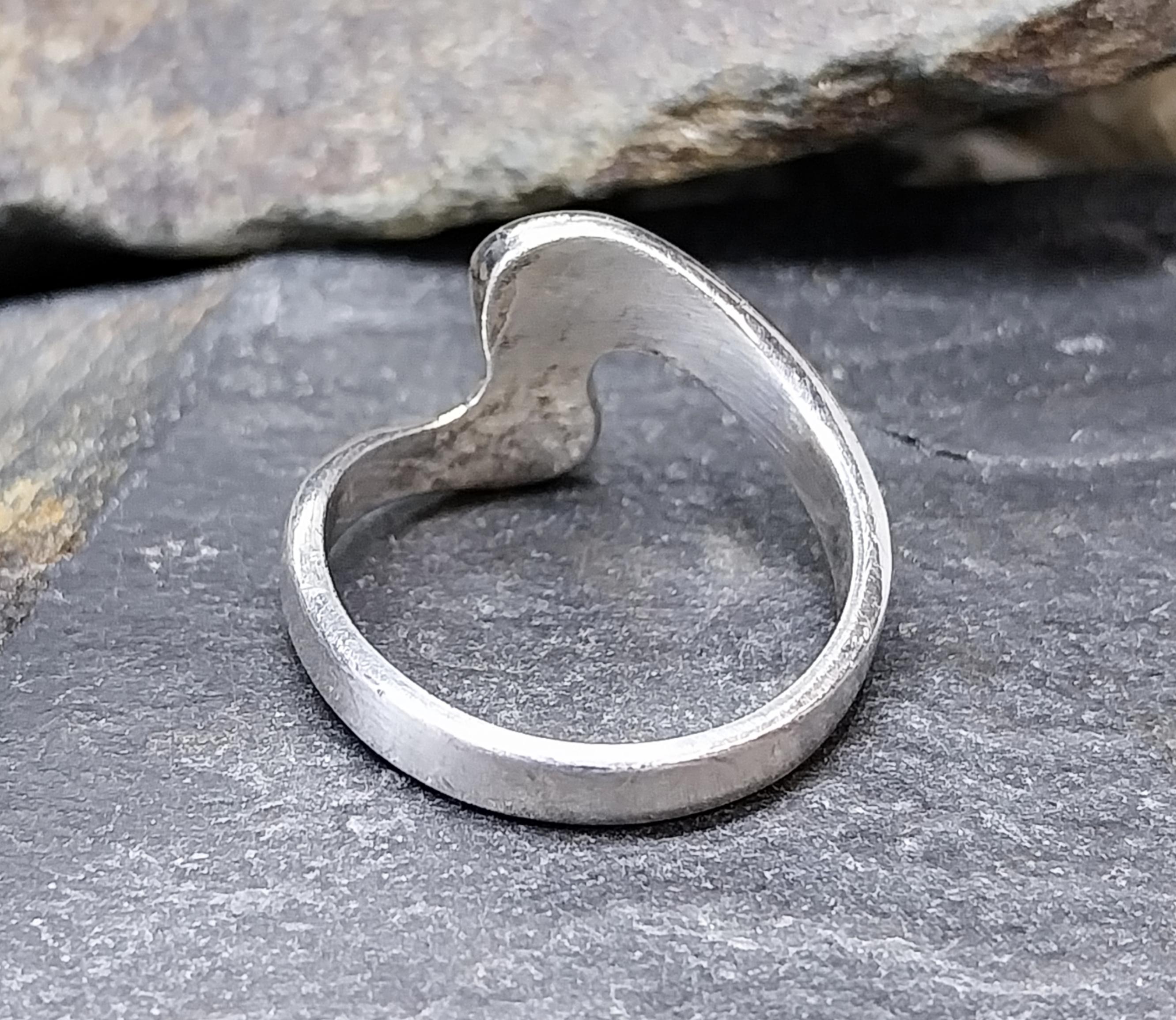 Bague Tourbillon En Argent Taille 57 - Poinçonnée - Occasion - Style Vintage