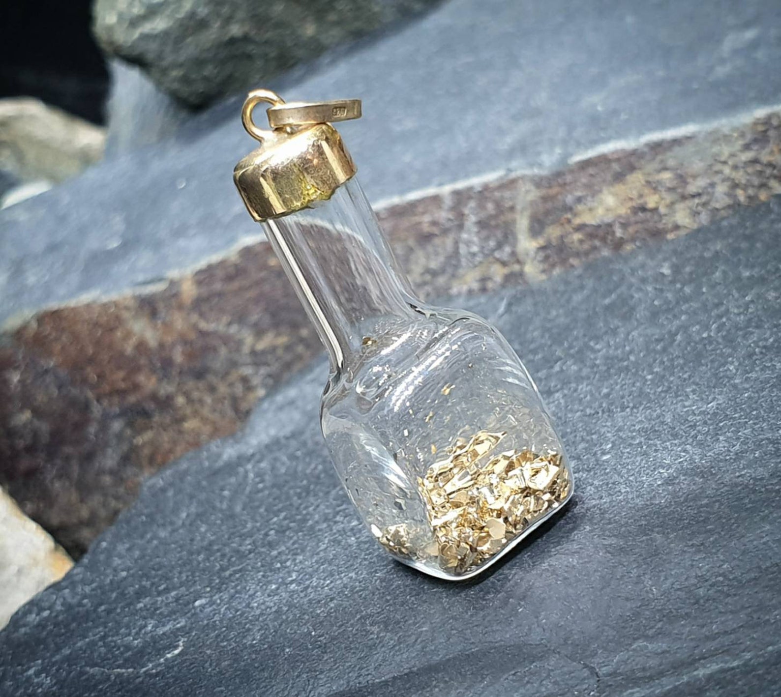 9ct GOLD Shavings JAR Charm for bracelet or necklace Etsy
