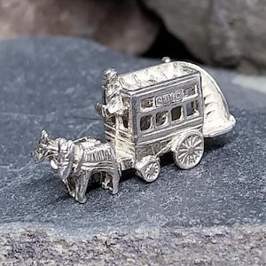 Vintage Silber PFERDEWAGEN Transport Charm - Armband - 3.3g